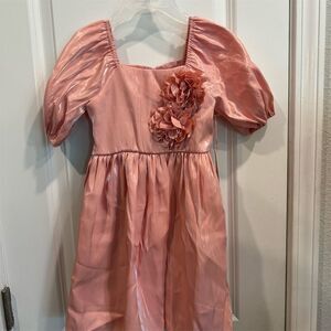 Biscotti Girls Pink Puff Sleeve Party Dress Size 4T Knee Length